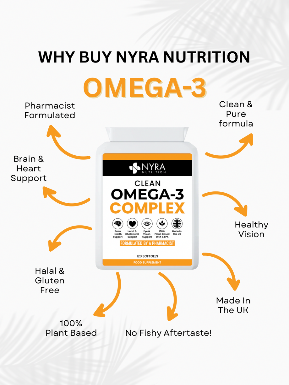 Best Vegan Omega 3 Oil – DHA 400mg + EPA 200mg | Plant-Based Omega 3