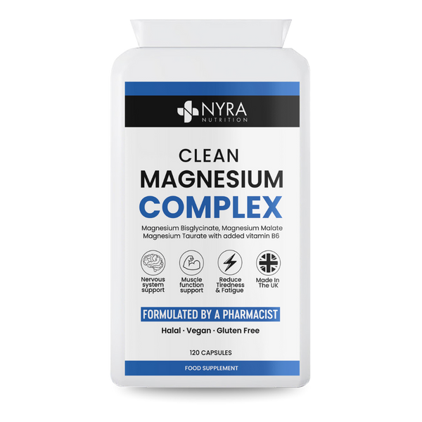 Best Magnesium Bisglycinate UK – 120 Vegan Capsules + Vitamin B6
