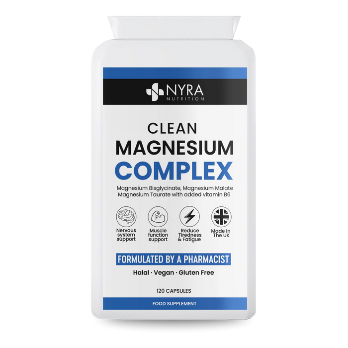 Best Magnesium Bisglycinate UK – 120 Vegan Capsules + Vitamin B6