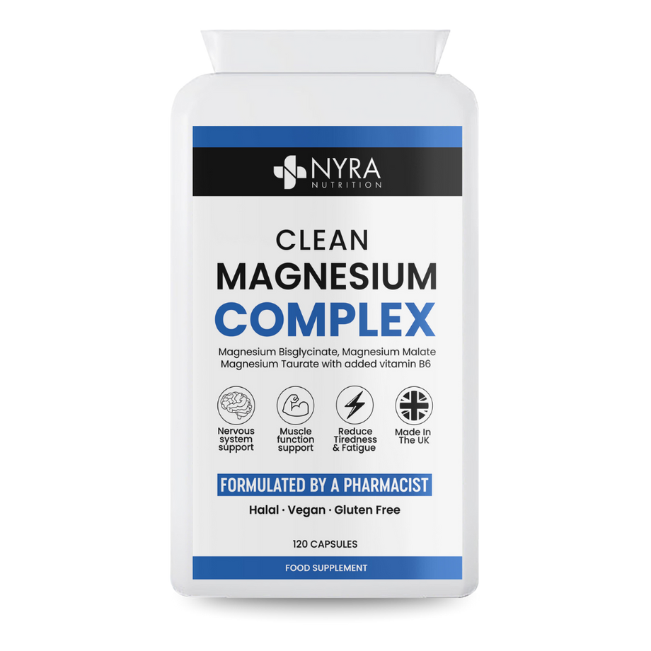 Best Magnesium Bisglycinate UK – 120 Vegan Capsules + Vitamin B6
