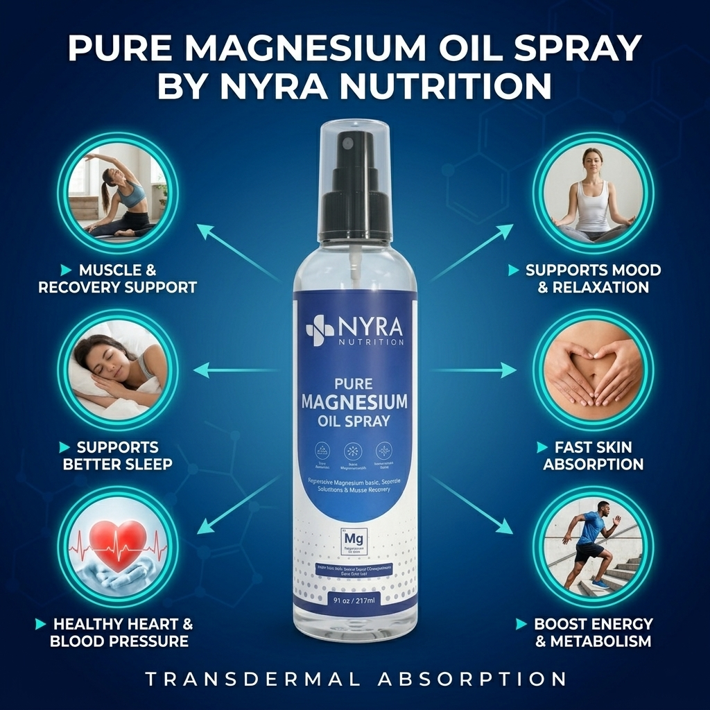 Magnesium Oil Spray UK – Pure Magnesium Spray 237ml | Nyra Nutrition