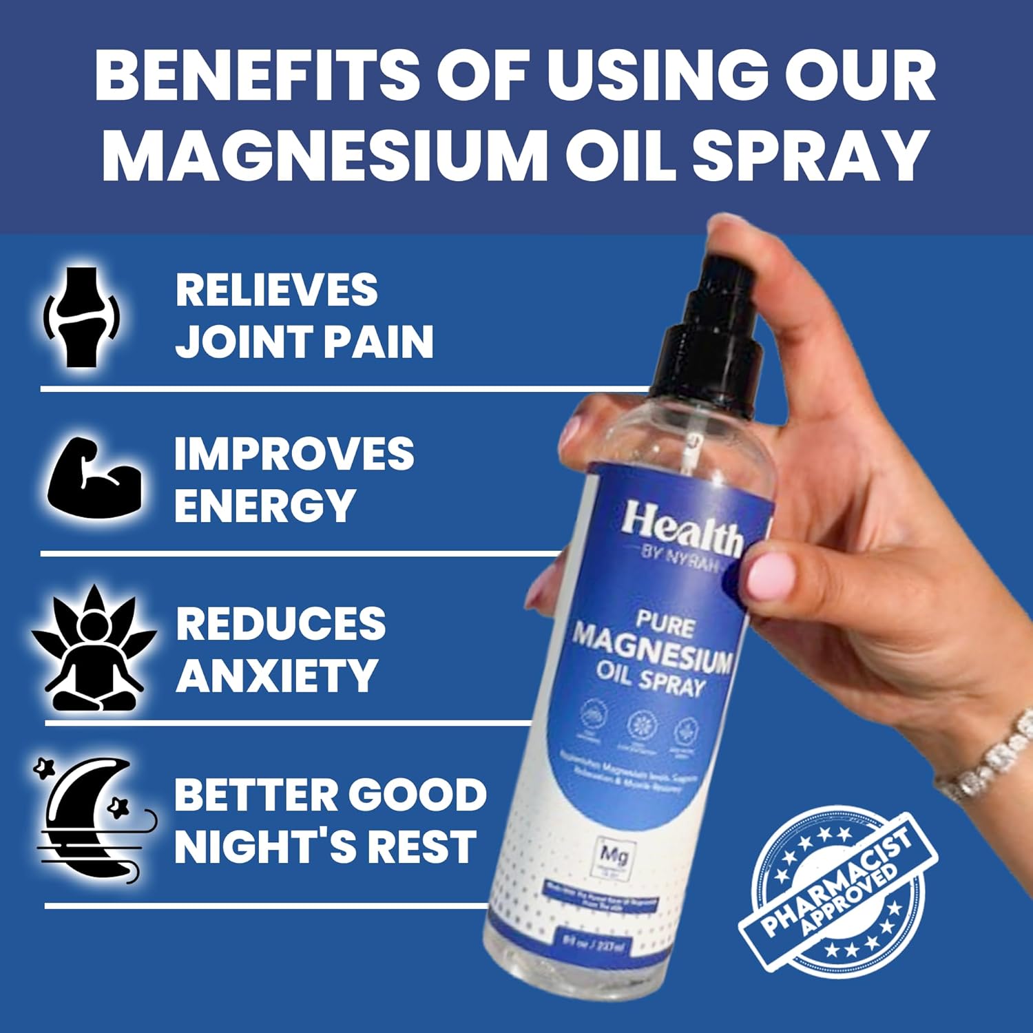 Pure Magnesium Oil Spray for Sleep and Anxiety 237ml
