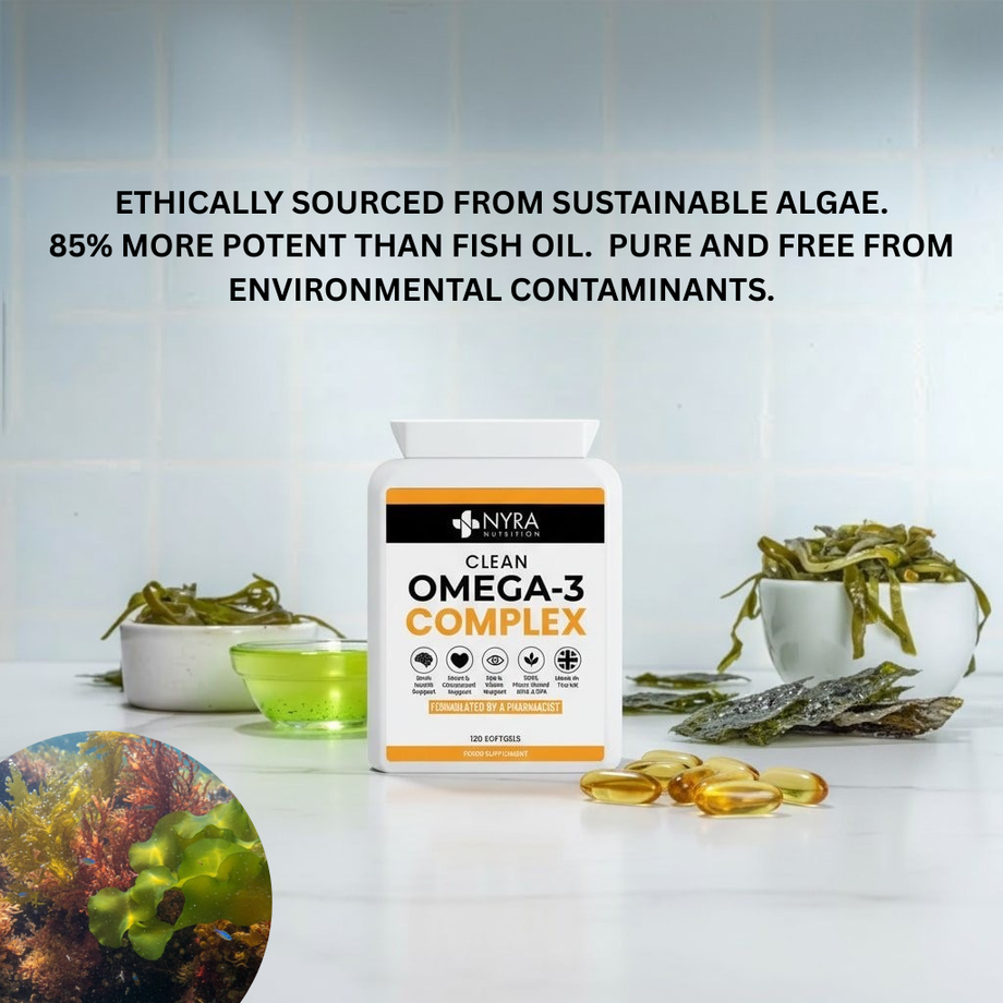 Best Vegan Omega 3 Oil – DHA 400mg + EPA 200mg | Plant-Based Omega 3