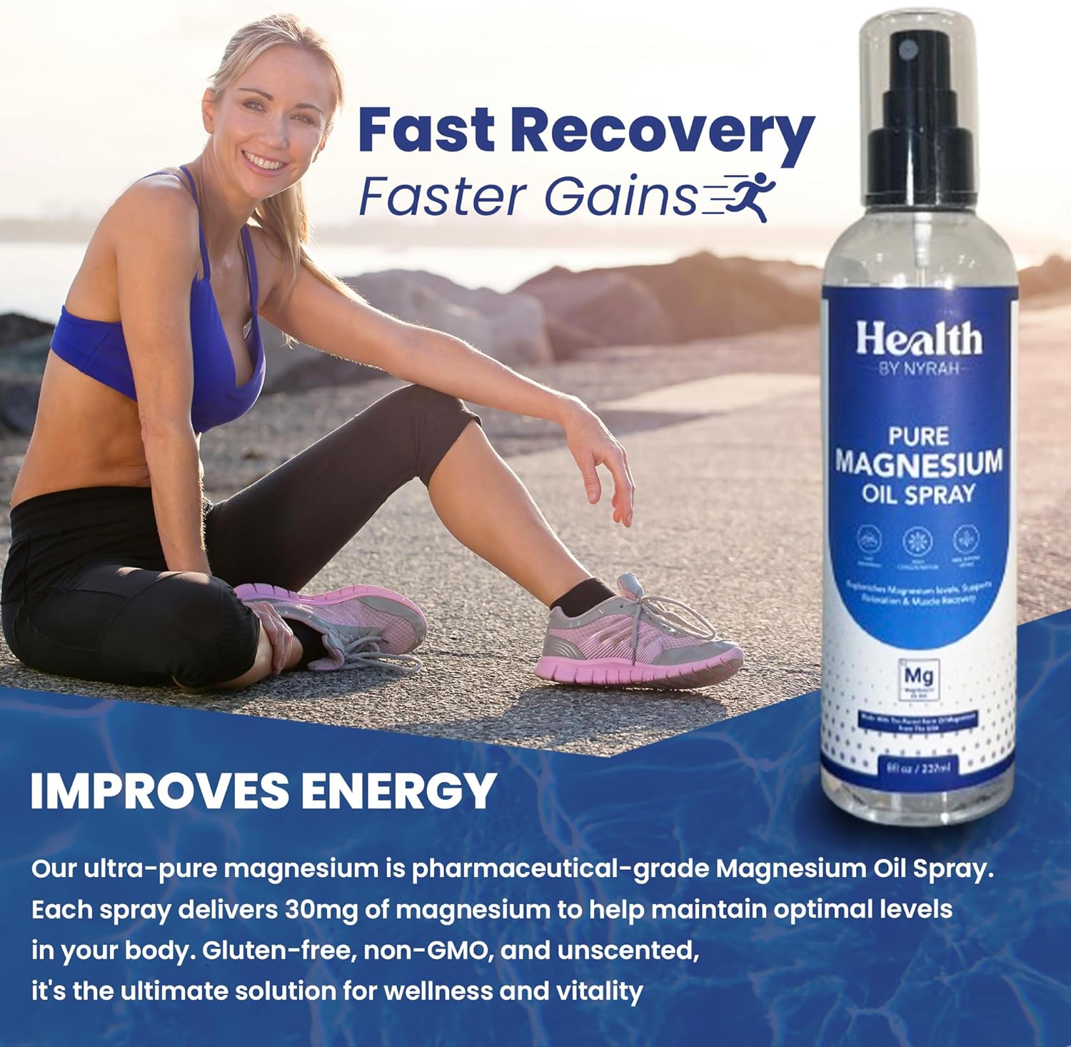 Pure Magnesium Oil Spray for Sleep and Anxiety 237ml