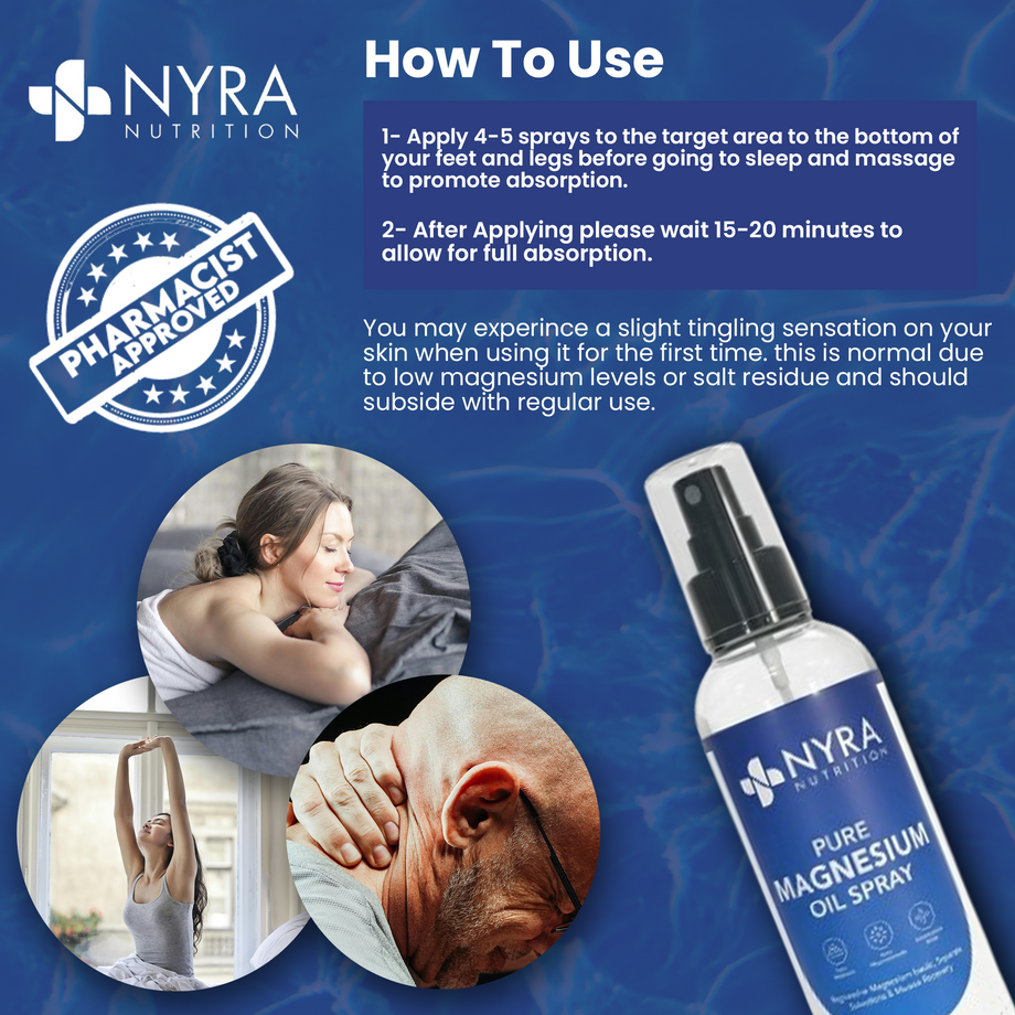 Magnesium Oil Spray UK – Pure Magnesium Spray 237ml | Nyra Nutrition