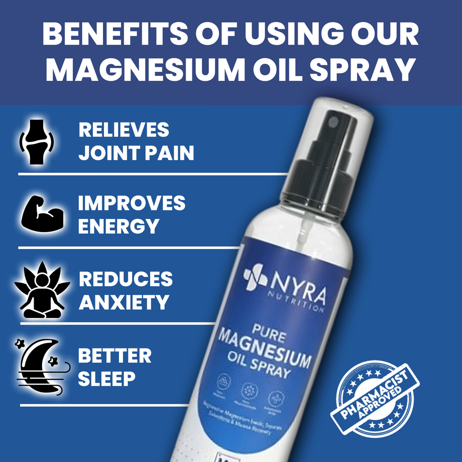 Magnesium Oil Spray UK – Pure Magnesium Spray 237ml | Nyra Nutrition