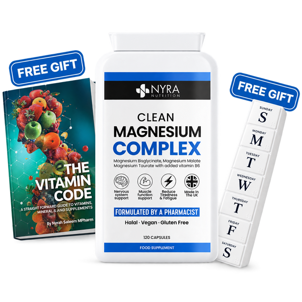 Best Magnesium Bisglycinate UK – 120 Vegan Capsules + Vitamin B6