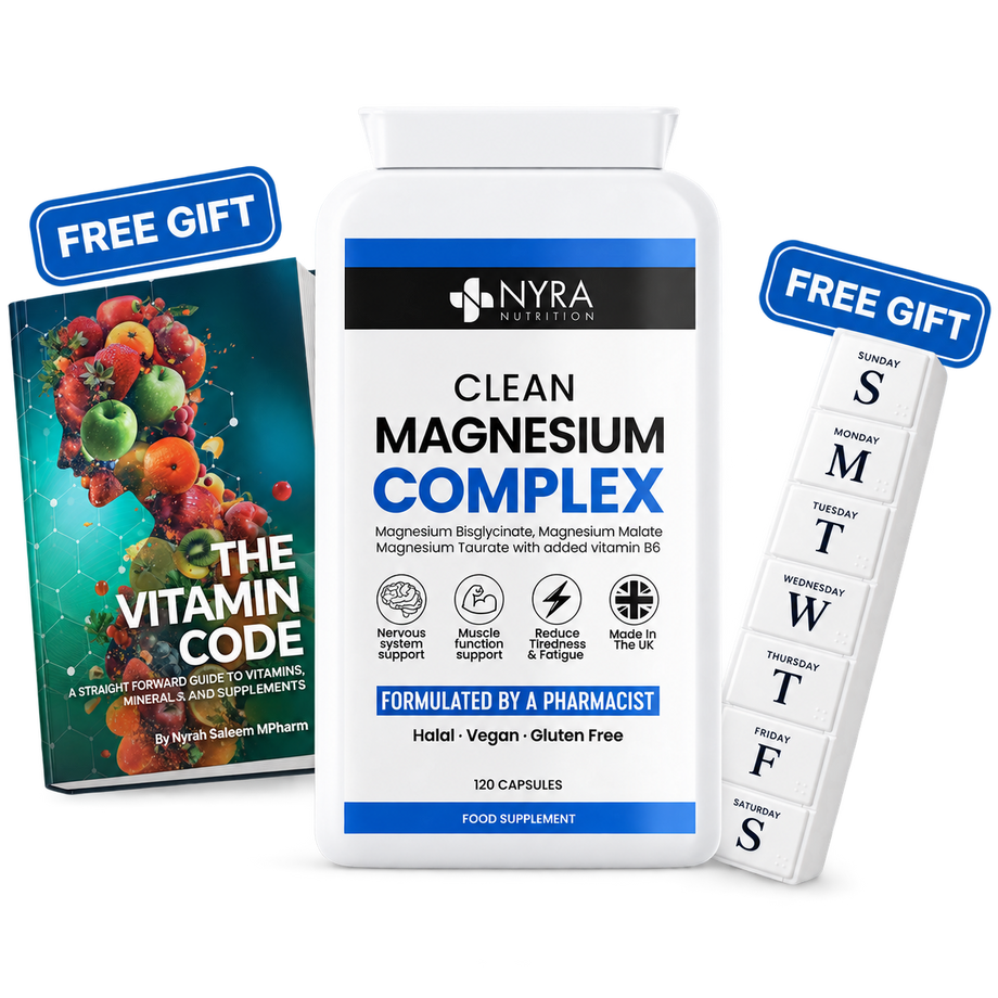 Best Magnesium Bisglycinate UK – 120 Vegan Capsules + Vitamin B6