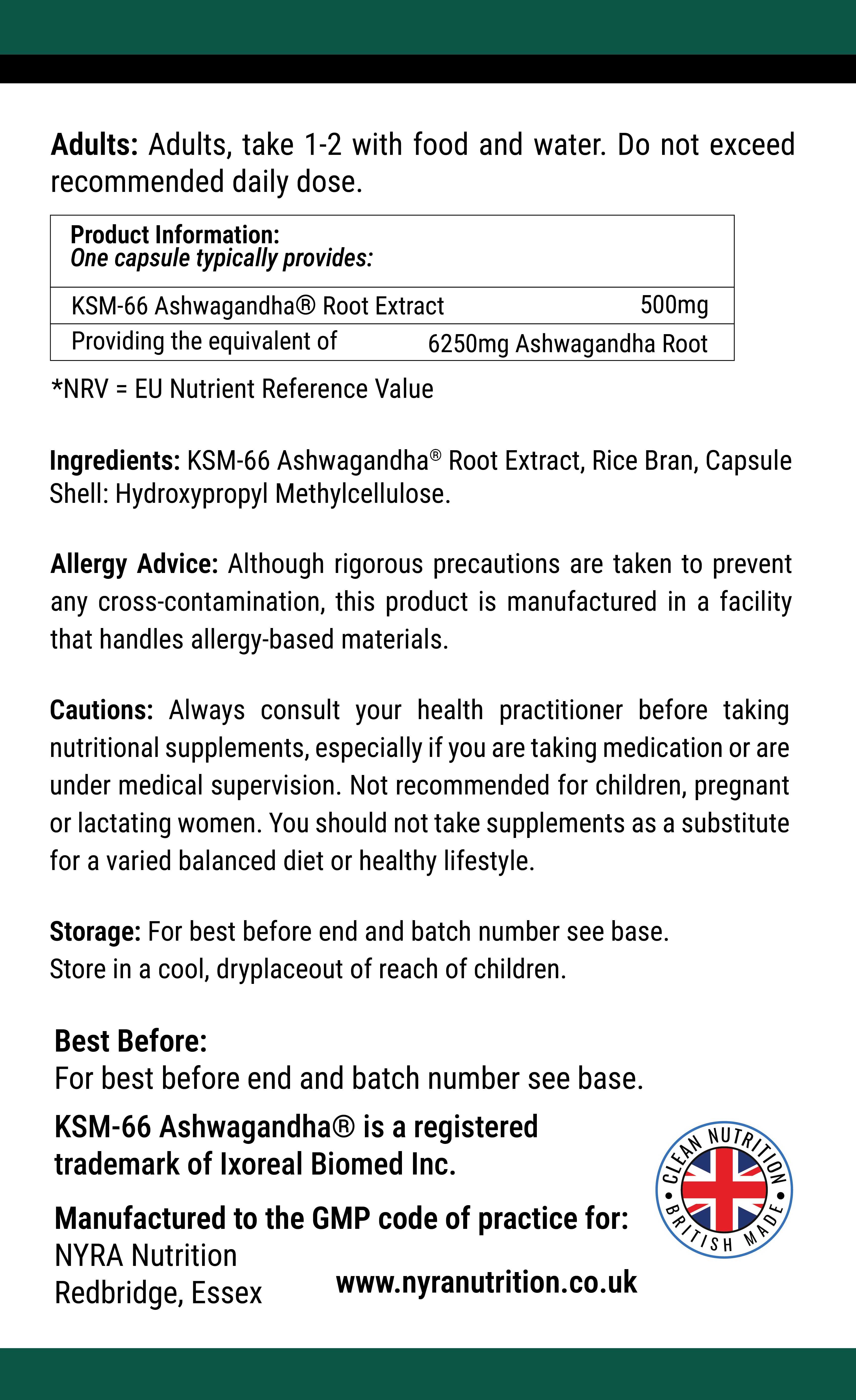 Clean Ashwagandha KSM-66